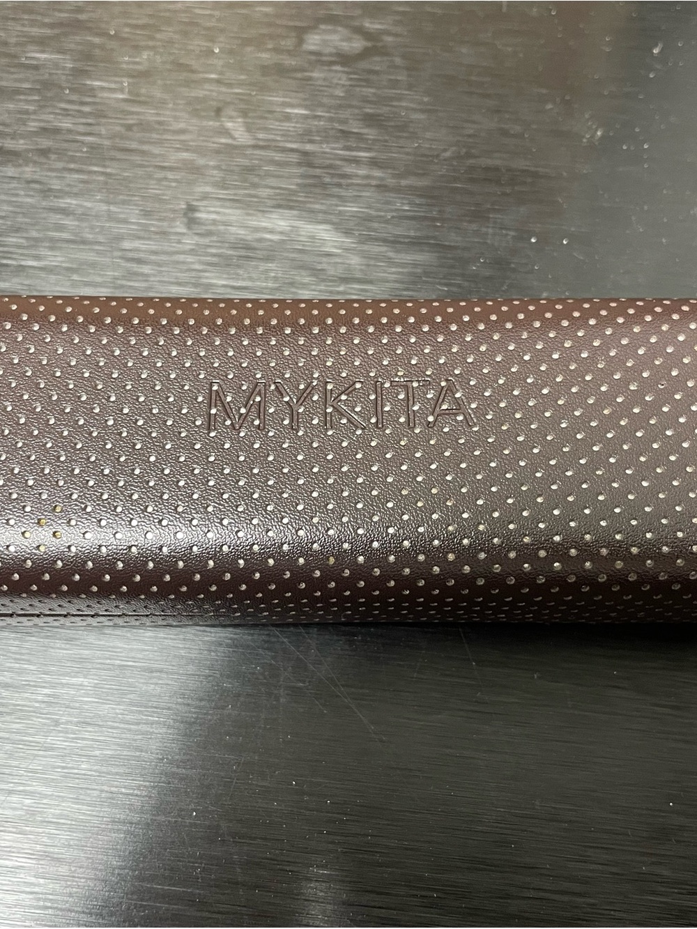MYKITA Brown Perforated Eyewear Case with Printed Logo
